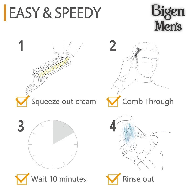 Bigen Men's Speedy Brown Black Hair Color, 80 g-6.webp